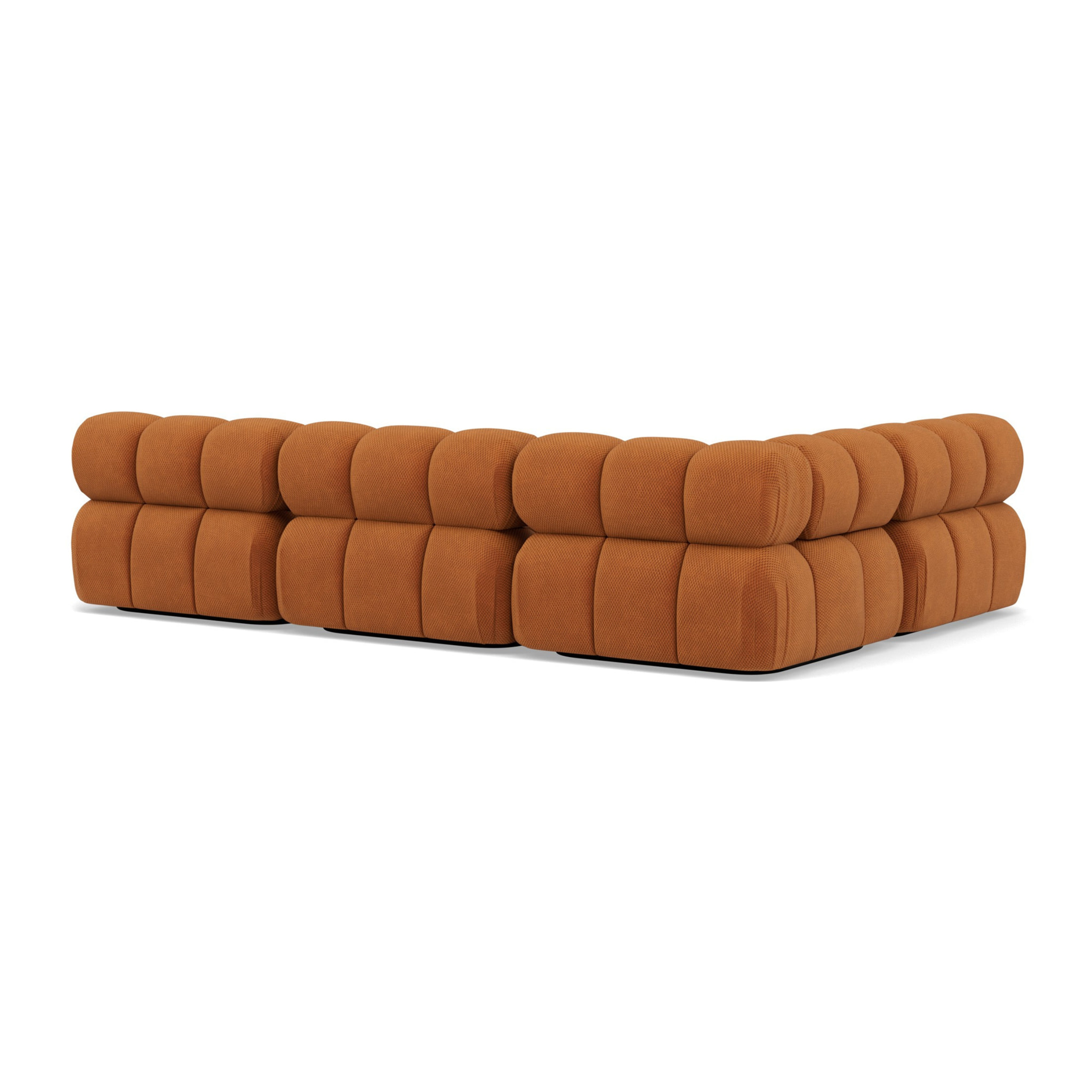 Ruby - canapé modulable d'angle gauche 5 places en velours texturé - Terracotta