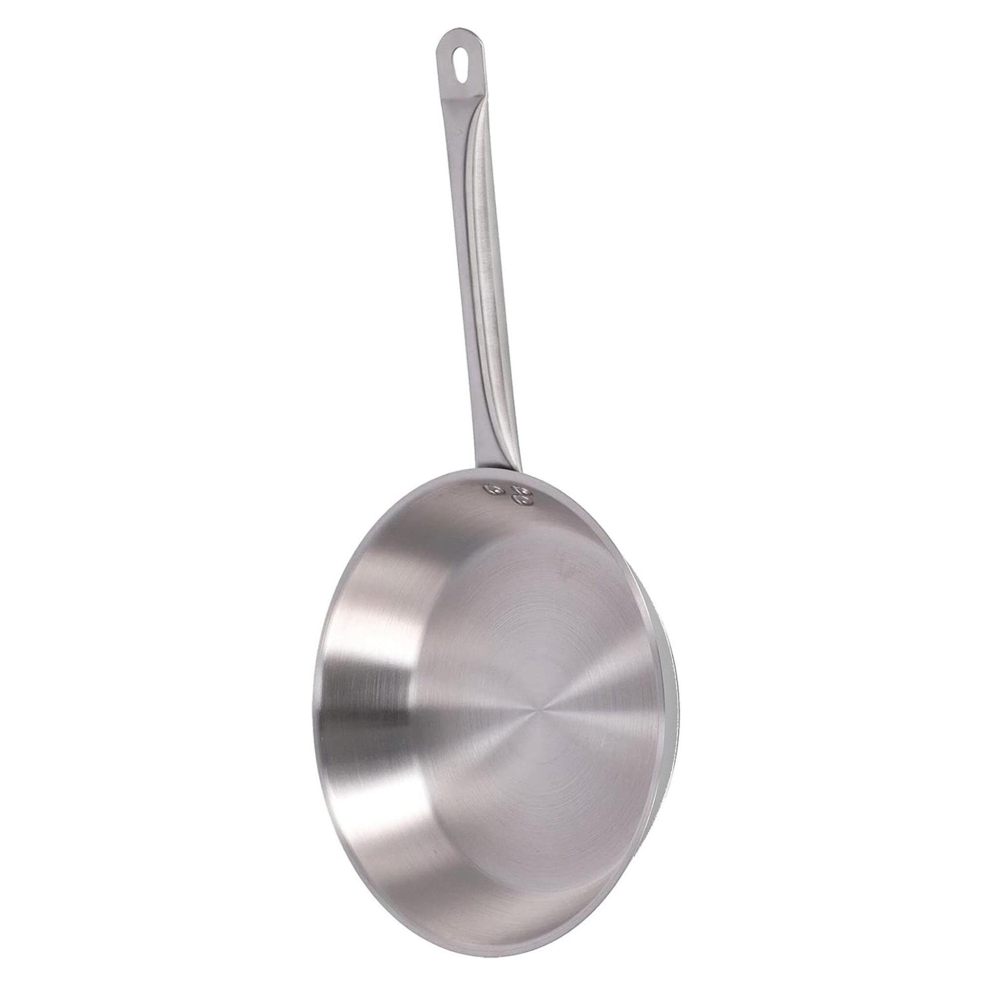 set de 4 sartenes ø20ø24ø28ø30cm en acero inoxidable, aptas para inducción y sin antiadherente