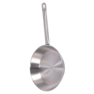 set de 4 sartenes ø20ø24ø28ø30cm en acero inoxidable, aptas para inducción y sin antiadherente