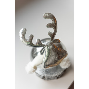 J-Line figurine Cerf - métal/textile - argent/blanc - large