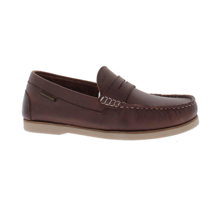 Armata di Mare Scarpe Uomo Mocassini Penny Loafer in Vera Pelle Comfort AMU SS23F389 Burgundy