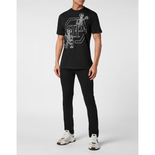 PHILIPP PLEIN T-Shirt Round Neck SKELETON