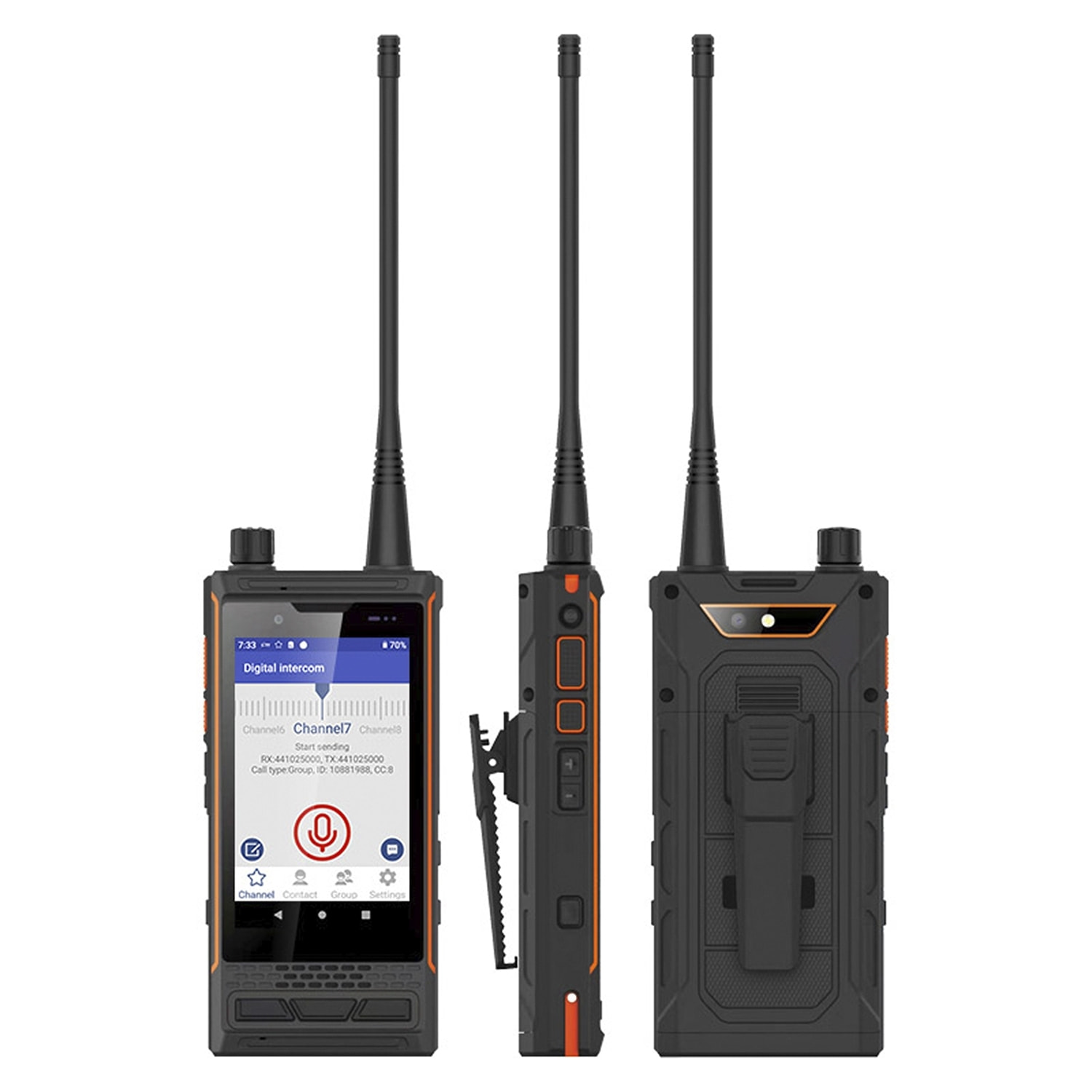 DAM Smartphone / Radio Walkie Talkie Rugerizado  P4 4G, Android 9.0 , 4GB RAM + 64GB. Pantalla 4''. 13mpx + 8mpx. GPS. IP68. UHF / VHF. 7,1x2,5x14,8 Cm. Color: Negro