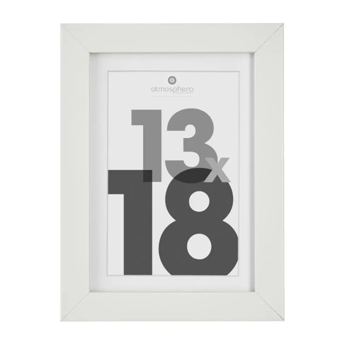 Cadre photo bois "Eva" blanc 13x18cm