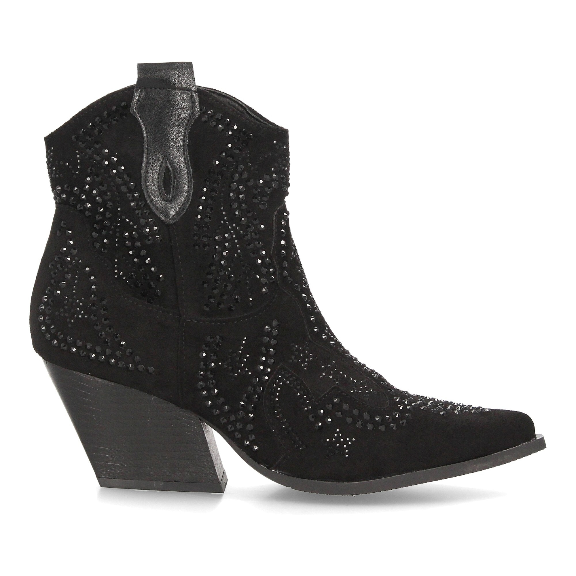 Botines cowboy con brillantes y tacón