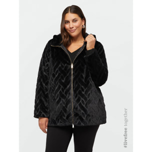 Fiorella Rubino - Giacca bimaterica con imbottitura in Sorona® Aura - Nero