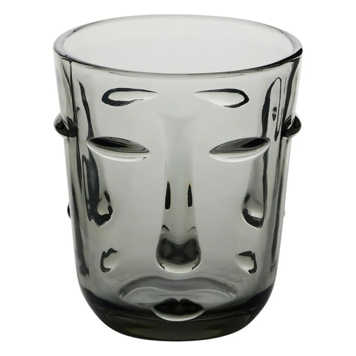 Lot de 6 gobelets Visage transparent D8,5xH10cm