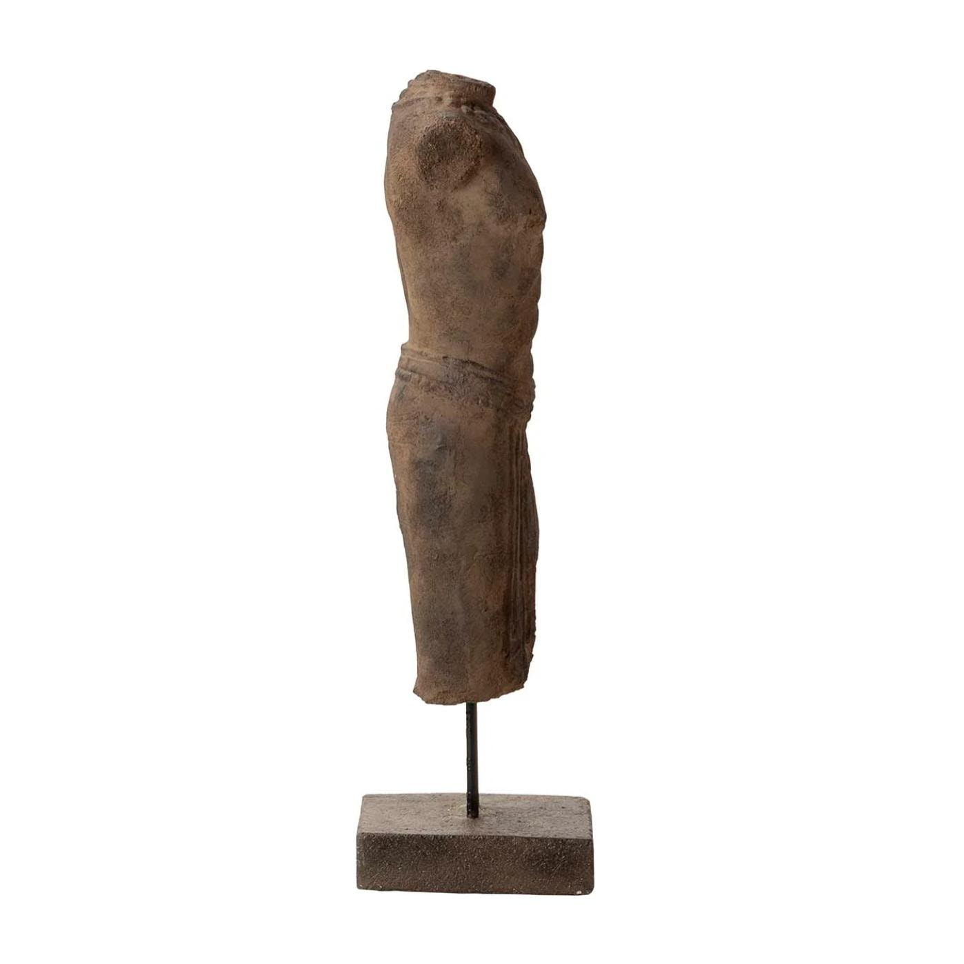 Figura Torso Hombre Piedra Marron 20x20x70 Cm