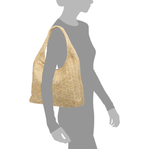 Berbenno Borsa a spalla Donna. Realizzata in rafia sintetica con design intrecciato.
