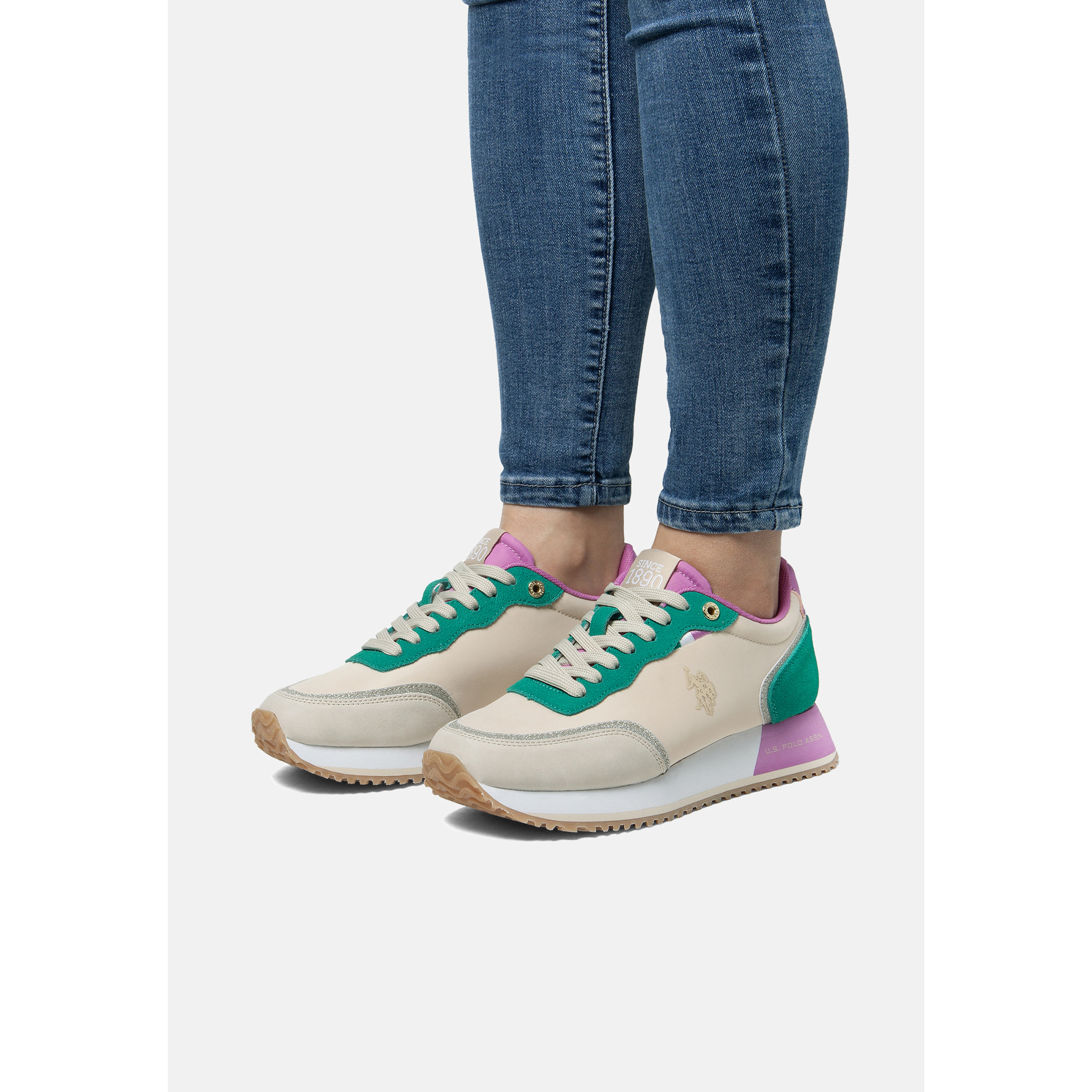 U.S. Polo Assn. - Sneakers SACHA007W/5NS1 in sintetico per donna