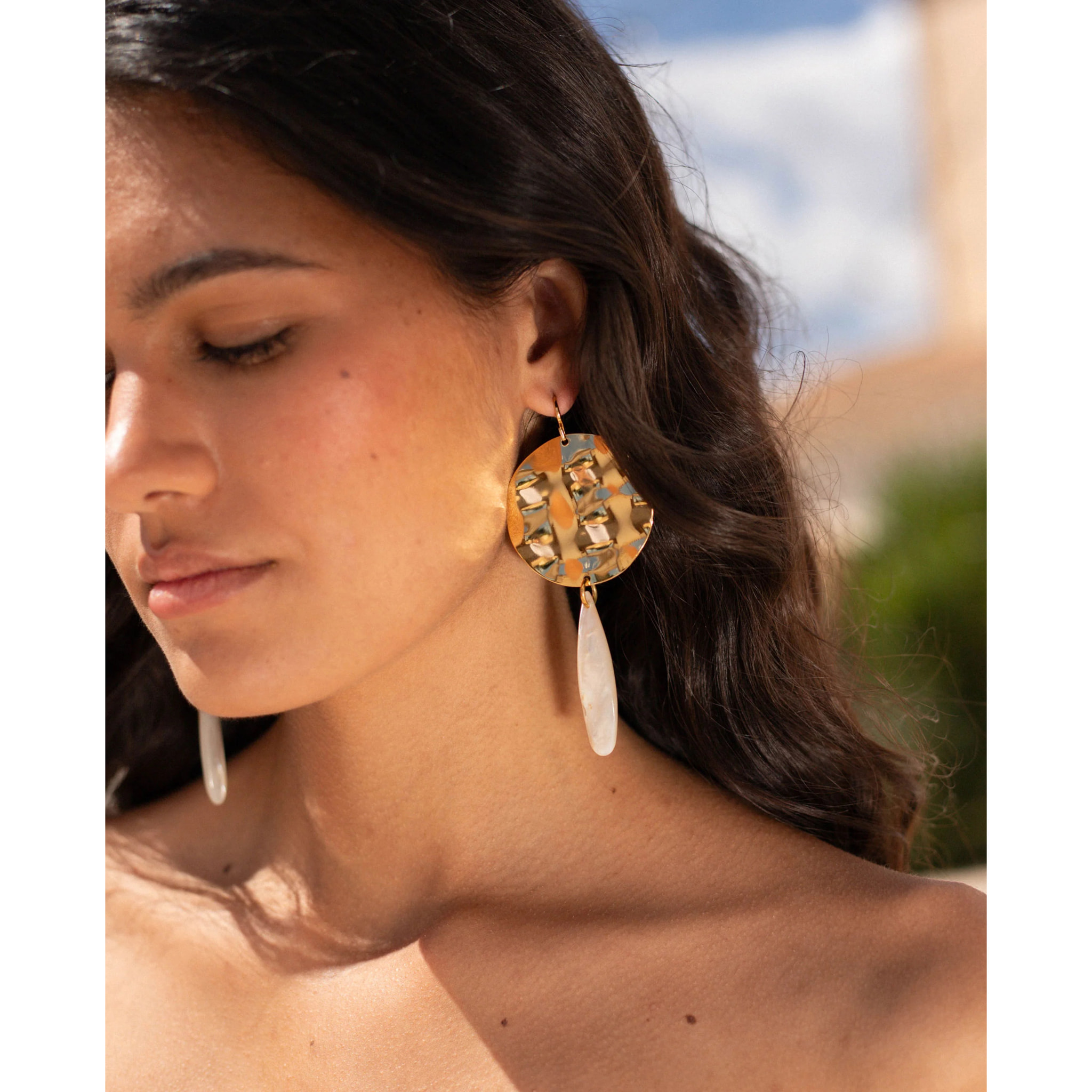 Pendientes medalla de mujer