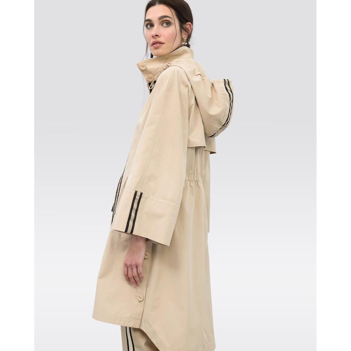 Parka trench oversize a righe