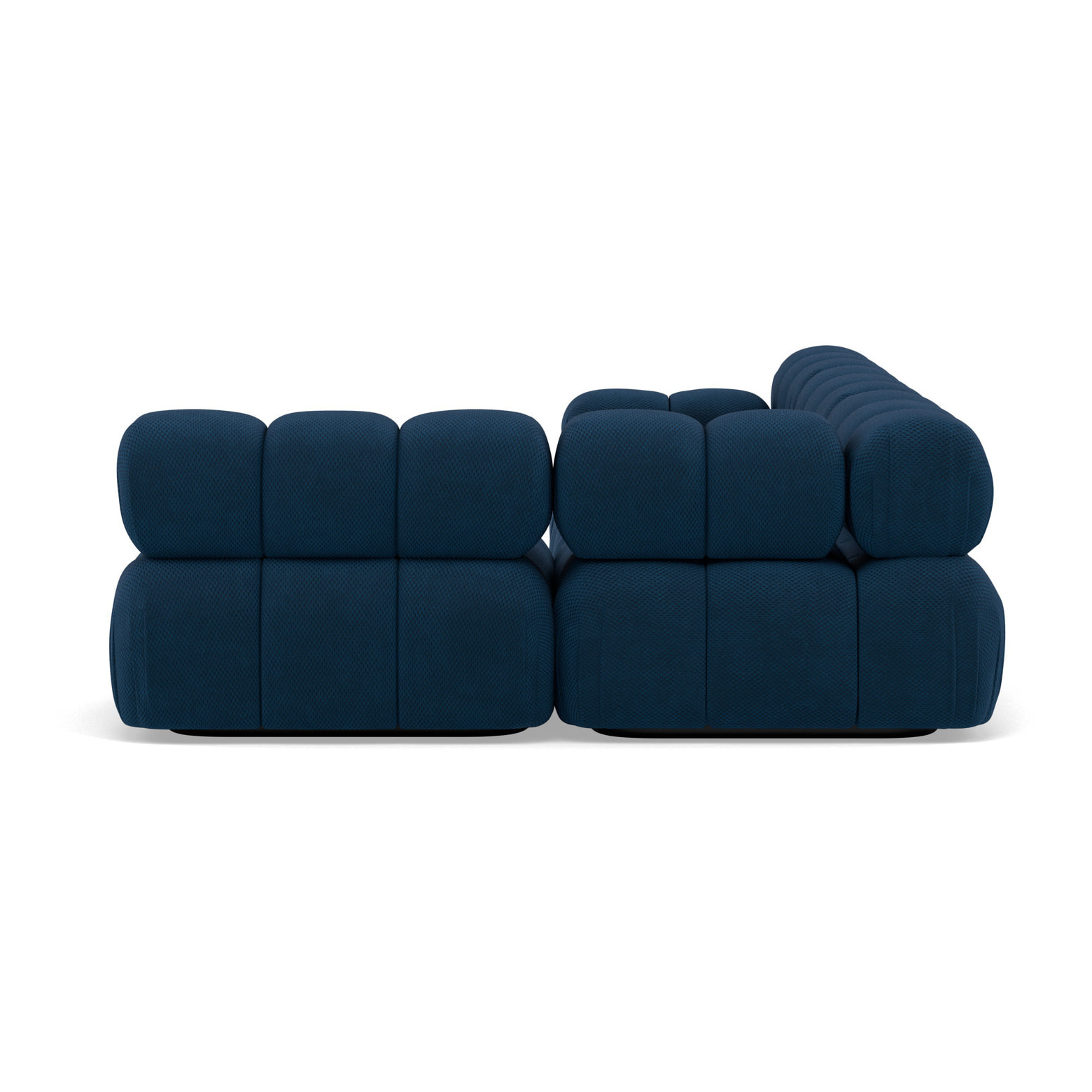 Ruby - canapé modulable d'angle droit 5 places en velours texturé - Bleu