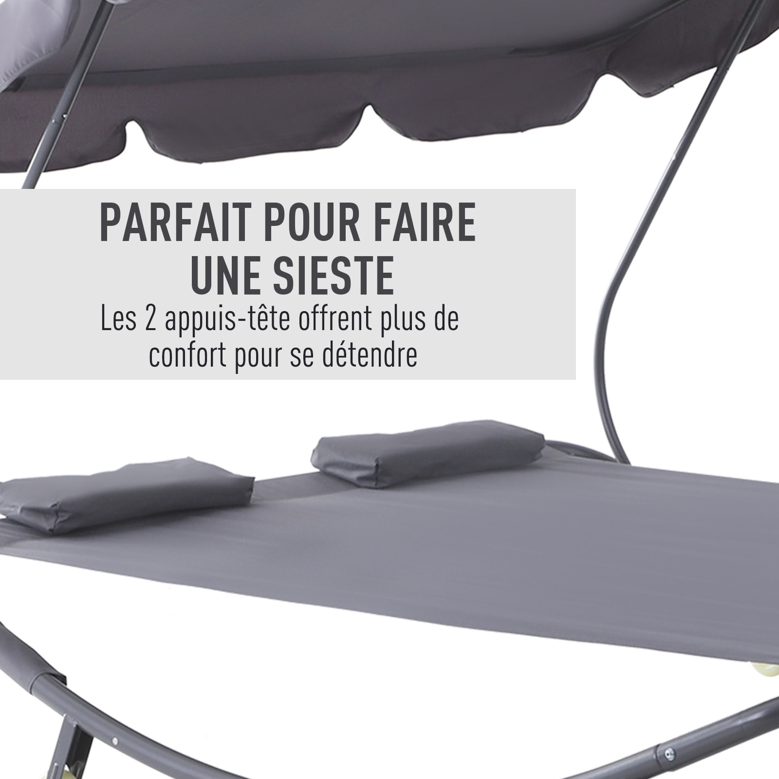 Bain de soleil 2 places – Toit réglable – Grand confort