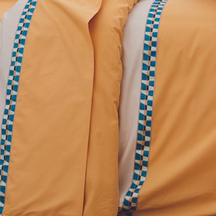 Housse de couette percale avec galon - Jaune