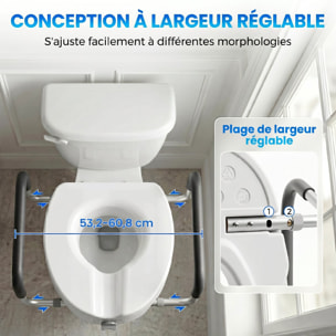 Rehausseur de toilettes avec poignées - largeur réglable, installation sans outils