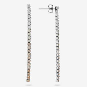 Orecchini Tennis con Cubic Zirconia Champagne Effetto Degradé