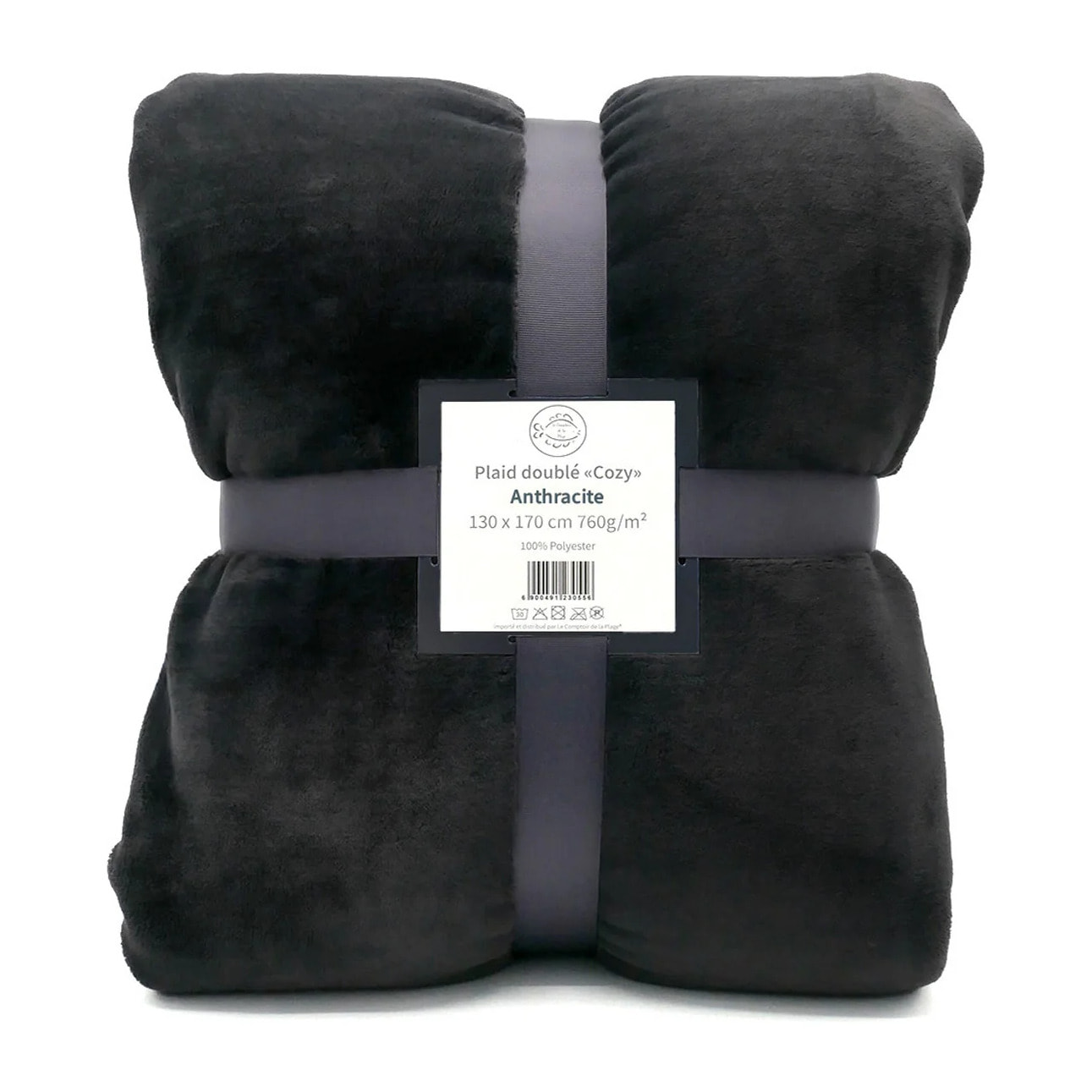 Plaid polaire 130x170cm 760g/m² - Cozy anthracite