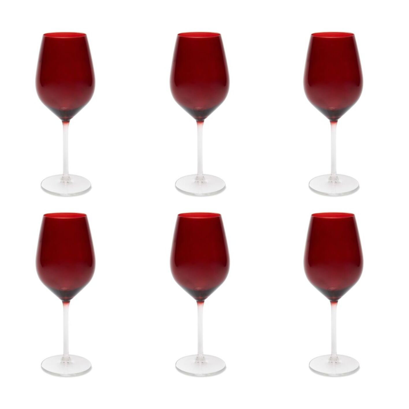 Lot de 6 verres Excelsa Color Wine, verre, 50 cl, rouge foncé