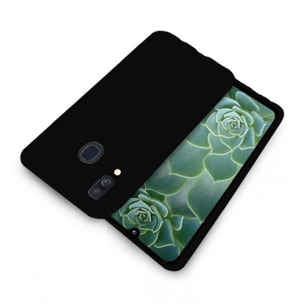 Coque Samsung Galaxy A40 Noire Silicone liquide + 2 Vitres en Verre trempé Protection écran Antichocs