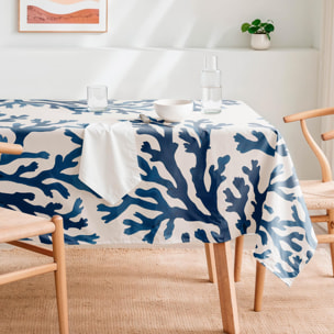 Nappe anti-taches AZURE MARINE - en 100 % coton