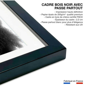 Affiche photo Modèles en maillot de bain Affiche + cadre en bois - Noir