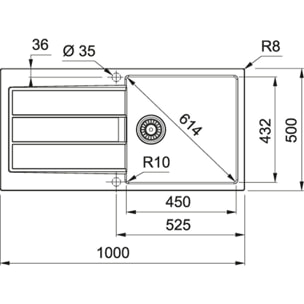 S2D Evier à encastrer 100×50cm 1 bac avec égouttoir, Tectonite, Onyx + Mitigeur avec douchette extractible, Noir mat