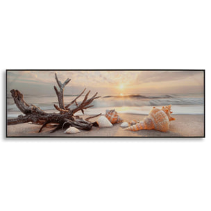 STAMPA DIPINTA SU TELA LACCATA BEACH C/CORNICE -B- CM 152X4X52