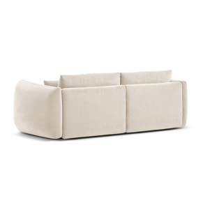 Canapé modulable "Maurie" 3 places en velours ivoire