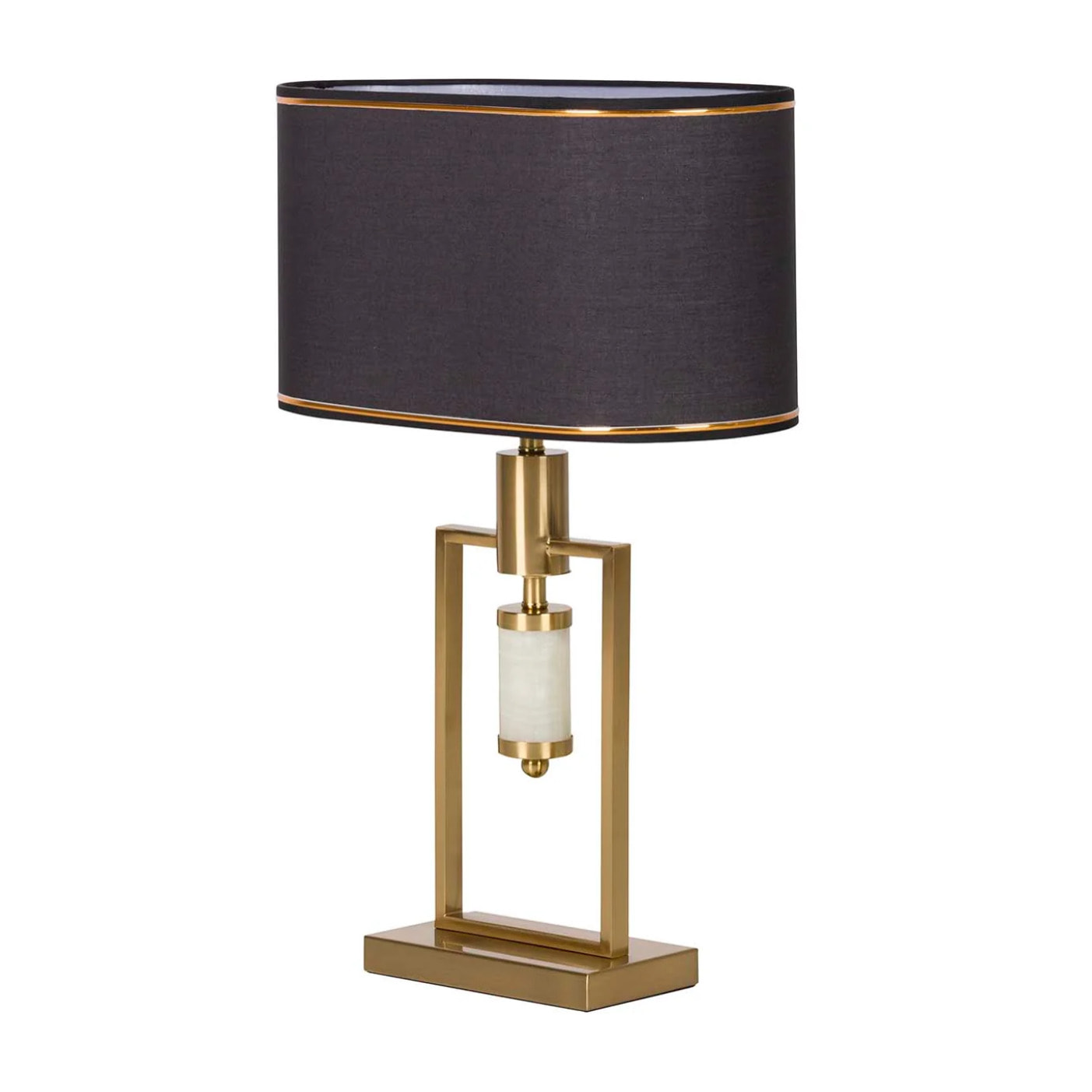 Lámpara Sobremesa Cristal Metal Dorado 40x20x61 Cm