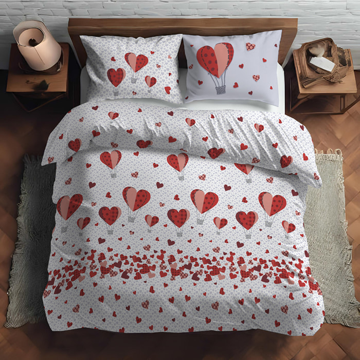 Parure copripiumino mongolfiera rosso