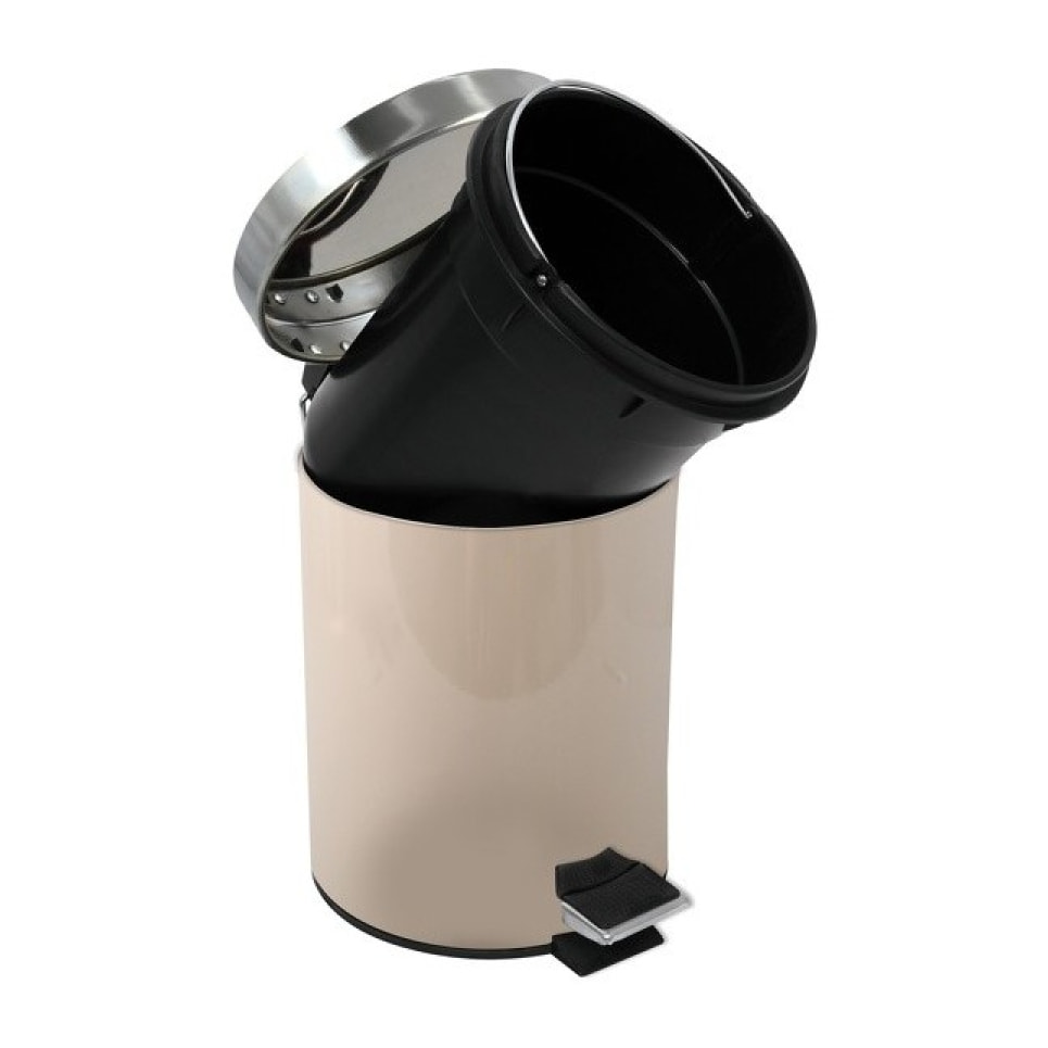 Poubelle à pédale Inox 3L Beige MSV