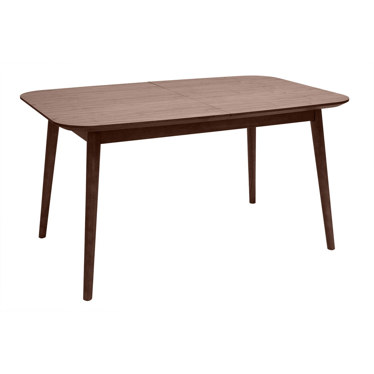 Table extensible rallonges intégrées rectangulaire en bois foncé noyer L140-170 cm ANK