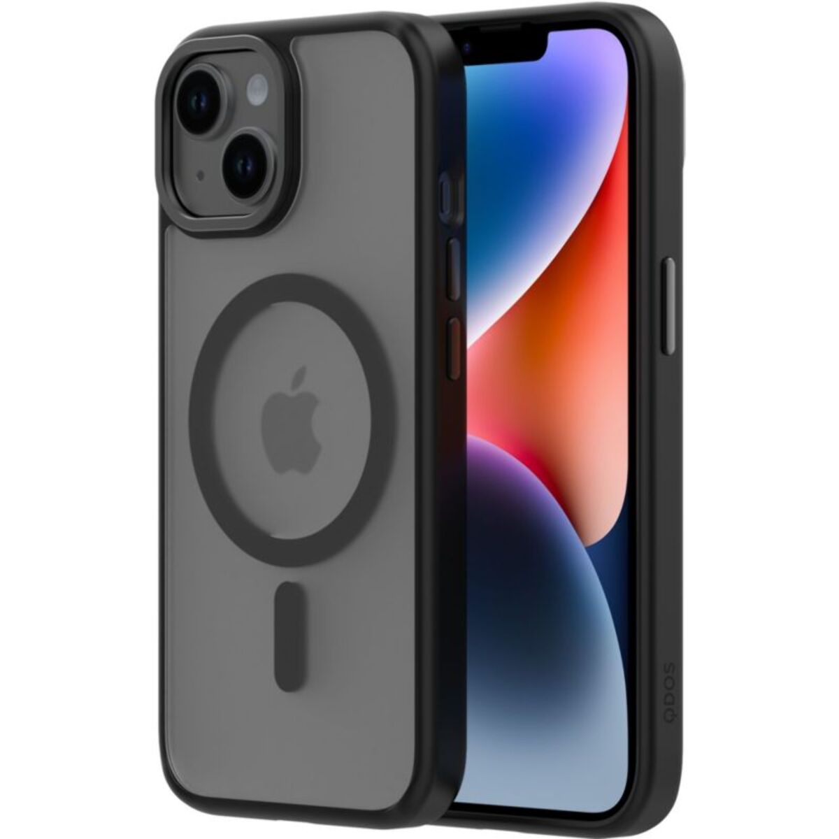 Coque QDOS iPhone 15 MagSafe Hybrid soft SNAP noir