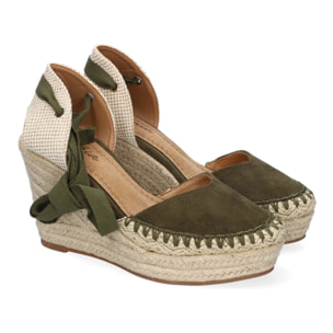 Sandalia de Mujer con Cuña de Yute, Comodas y Elegantes, Diseño Moderno con Cintas