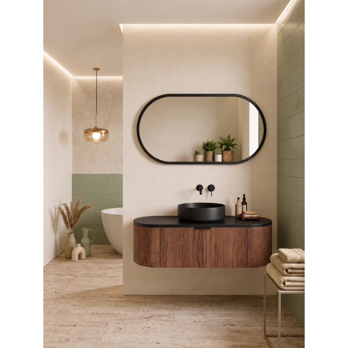 MOBILE DA BAGNO GLOBO 120 NOCE E NERO - 4 PEZZI
