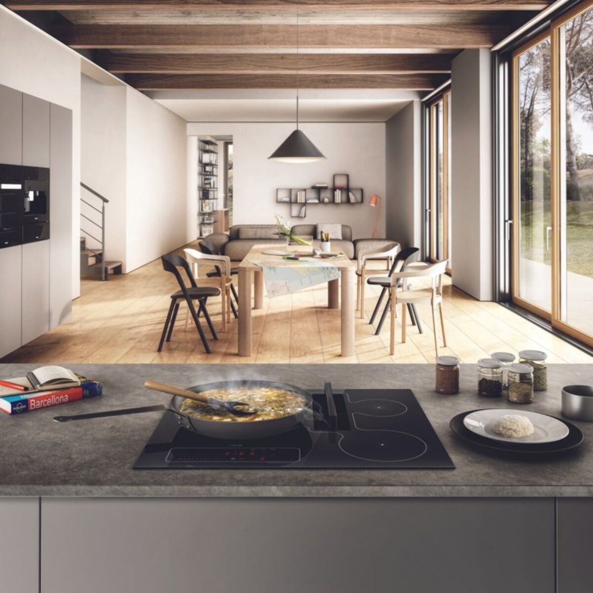 Plaque induction aspirante ELICA NIKOLATESLA FIT 3Z PRO 72 recyclage