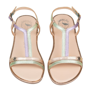 Sandalia Classic Piel Natural. Hebilla