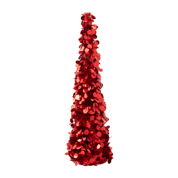 J-Line Arbre Pailleté - polystyrène  - rouge - medium
