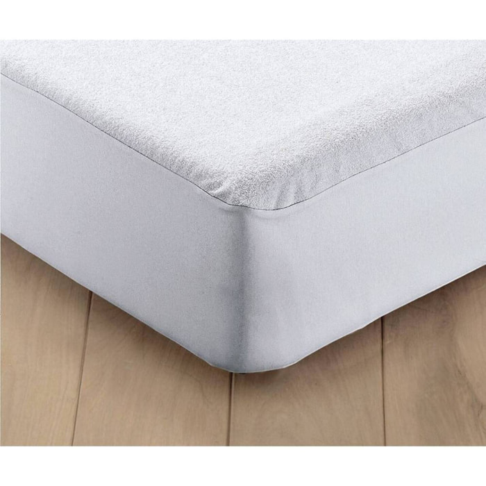 Protege Matelas 140x190cm 100% Bouclette Eponge Et Impermeable Blanc