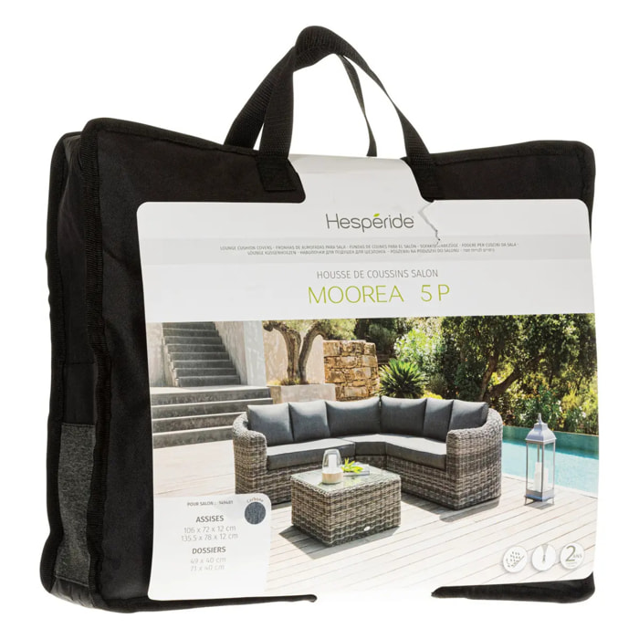 Housse de coussin pour salon Mooréa 5 places Terre d'ombre
