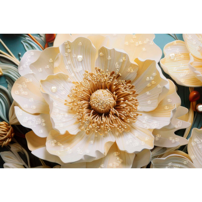 DIPINTO SU TELA LACCATO NARCY -B- C/CORNICE CM 82X4X82