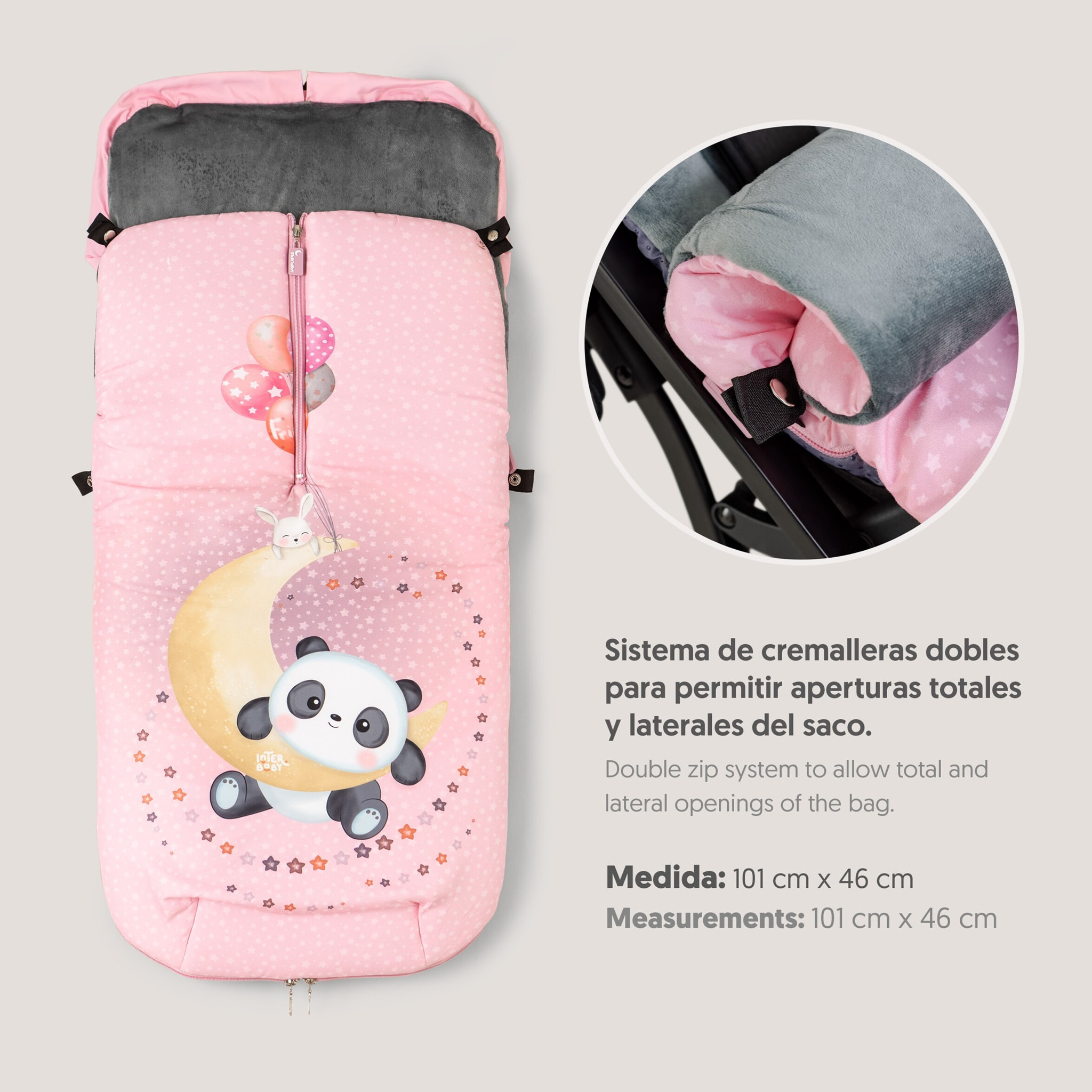 Saco Universal Panda Luna Rosa