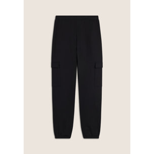 Pantaloni cargo regular fit da donna in felpa garzata