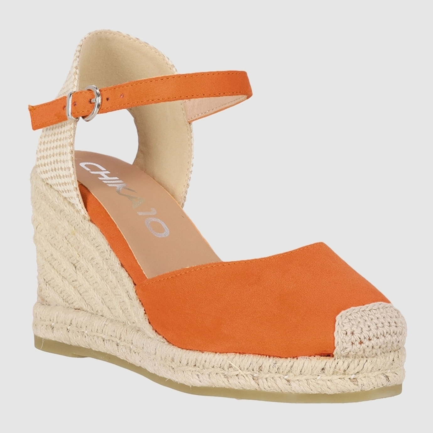 Sandalias de Tejido - Naranja - Tacón: 8 cm