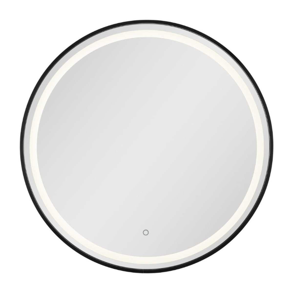 70x70 cm miroir suspendu rond avec éclairage LED et capteur, noir (SATZKULED70CE)