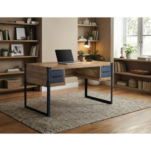 Escritorio de Madera de Mango 135 Cm Estilo Industrial Moderno