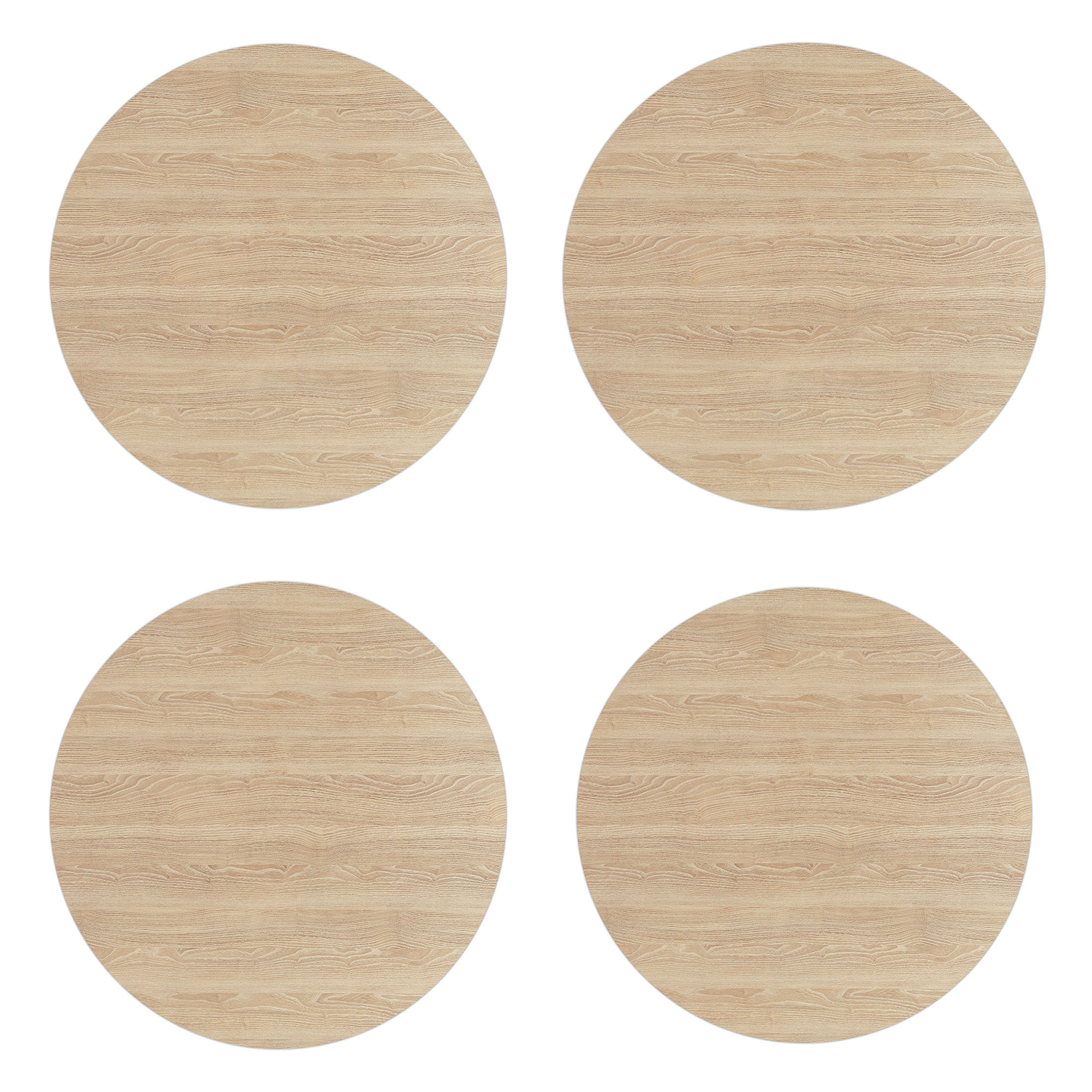 VINILIKO, set de 4 individuales de mesa Madera roble 4u-[Diam] 40 cm