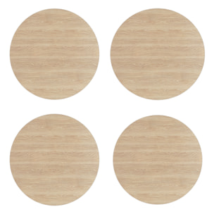 VINILIKO, set de 4 individuales de mesa Madera roble 4u-[Diam] 40 cm