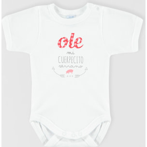 Body bebé frases manga corta hombro